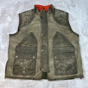 Eddie Bauer Green Outdoor Fishing Hunting Full Zip Multi Pocket Utility Vest XXL